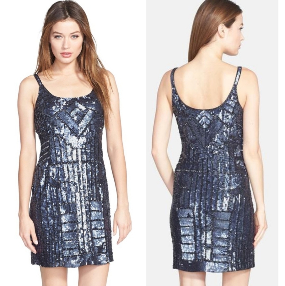 Adrianna Papell Beaded Sequin Dress